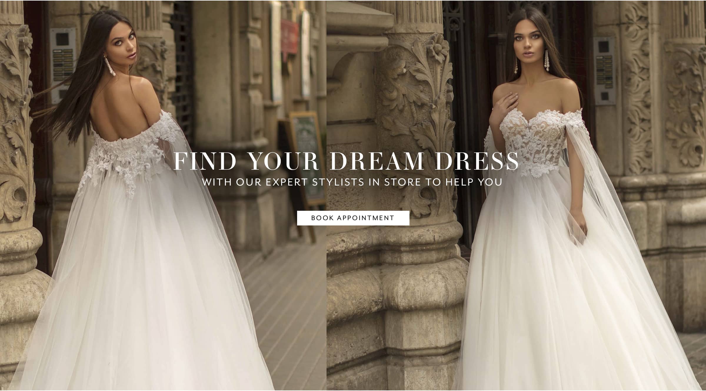 Bridal dresses at Signature Dresses located in North West Washington, DC. Desktop image.